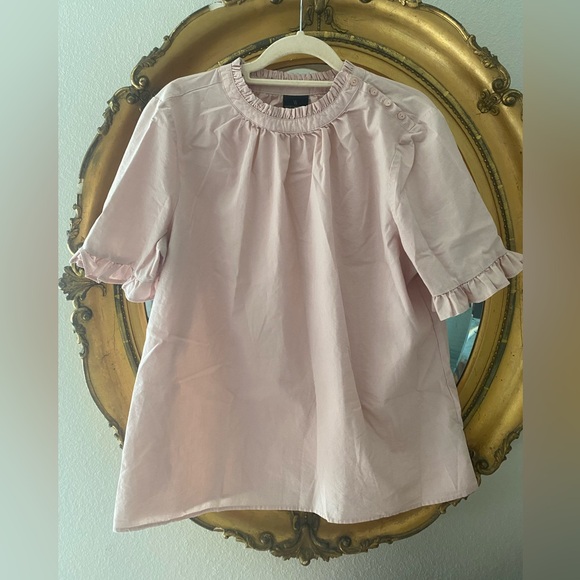 Worthington Ruffled Light Pink Blouse with Buttoned Collar - Picture 3 of 8